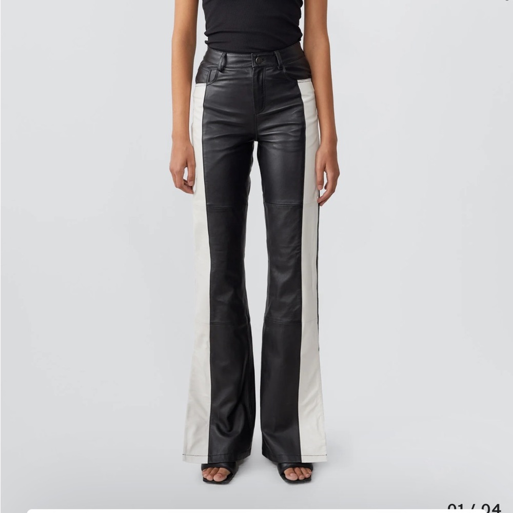 Deadwood leather two tone pants size 38